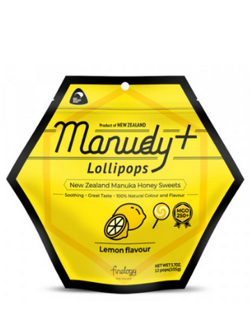 Manudy Manuka Lollipops & Lemon MGO250+, 12POPS