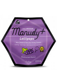 Manudy Mānuka Lollipops & Blackcurrant MGO250+, 12POPS