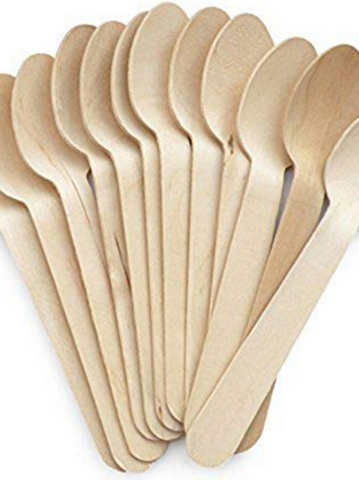 Disposal Wooden Spoon  100 PIECES