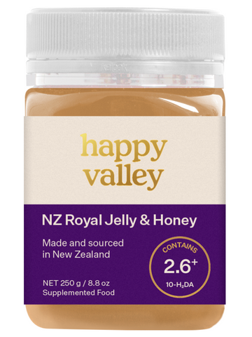 Happy Valley NZ Royal Jelly & Honey 2.6+ 10H2DA , 250g